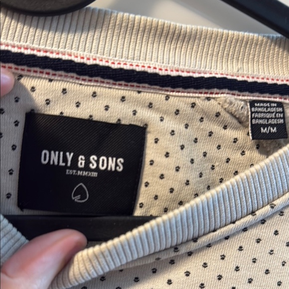 Only & Sons Men's Cream Print Sweater - Picture 3 of 6